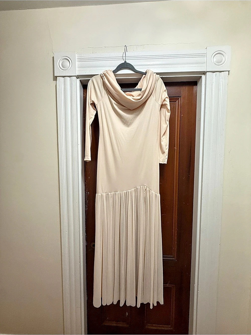 SHEIN Maxi Dress Long Sleeve Cream XL Like New